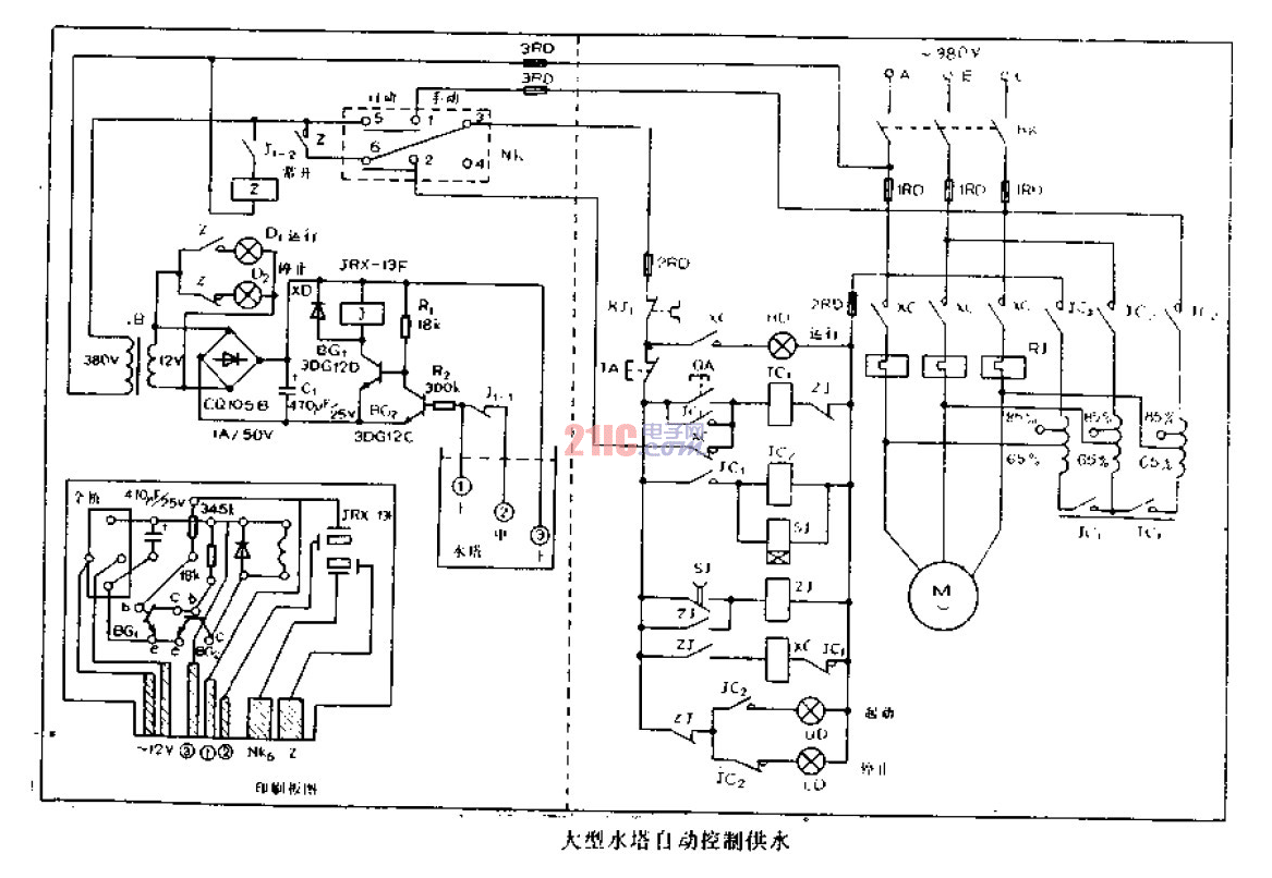 大型水塔<strong>自動控制</strong>供水<strong>電路圖</strong>.gif