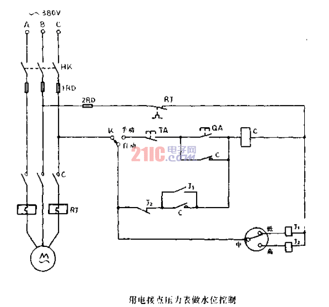 用電接點(diǎn)<strong>壓力表</strong>做<strong>水位控制電路</strong>圖.gif