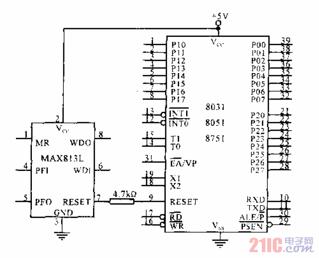 <strong>MAX813L</strong>與MCS-51<strong>單片機復位</strong><strong>實用電路</strong>.gif
