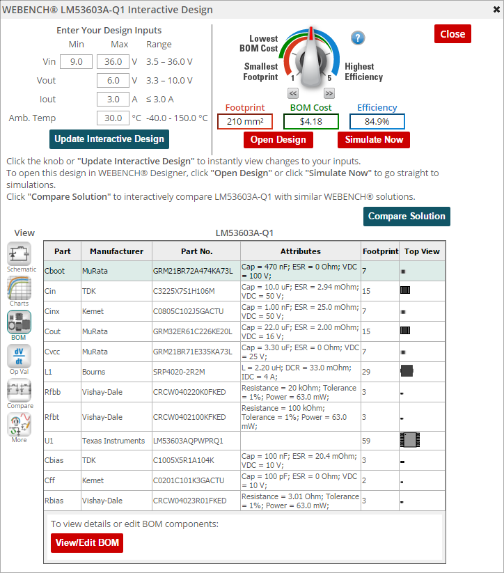 了解如何輕松比較兩種 WEBENCH? 設(shè)計