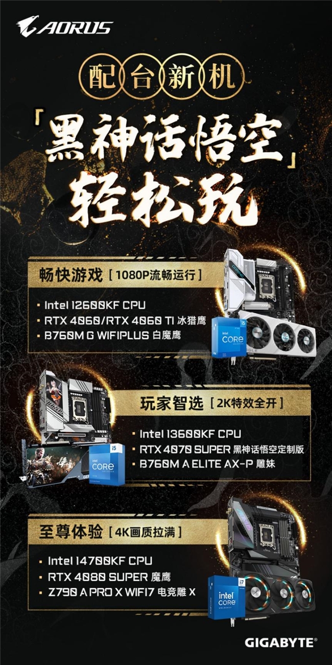 《黑神話:悟空》騰云駕霧來，技嘉RTX 4070 SUPER 悟空聯(lián)名顯卡 助力共繪西游神話新篇