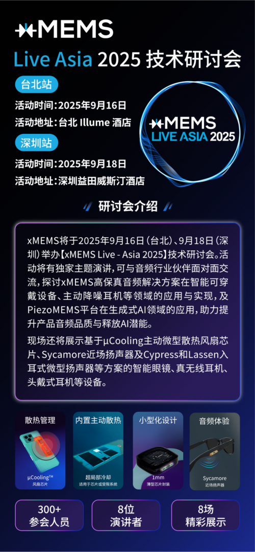 xMEMS Live - Asia 2025 | 技術(shù)研討會(huì)