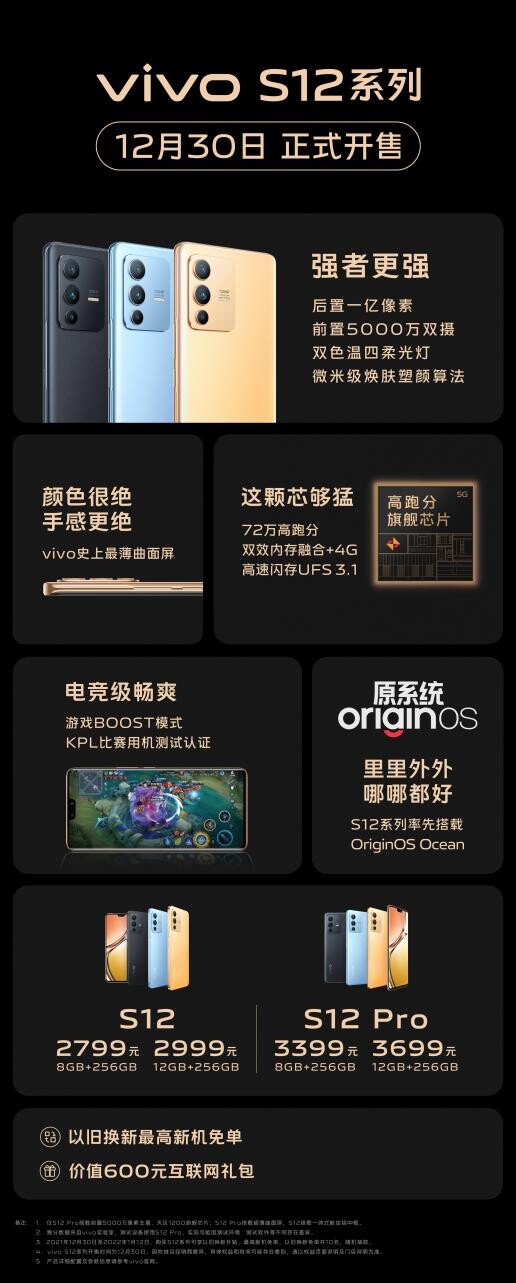 全面出色、自然出眾先鋒影像旗艦vivo S12系列全網(wǎng)首銷！