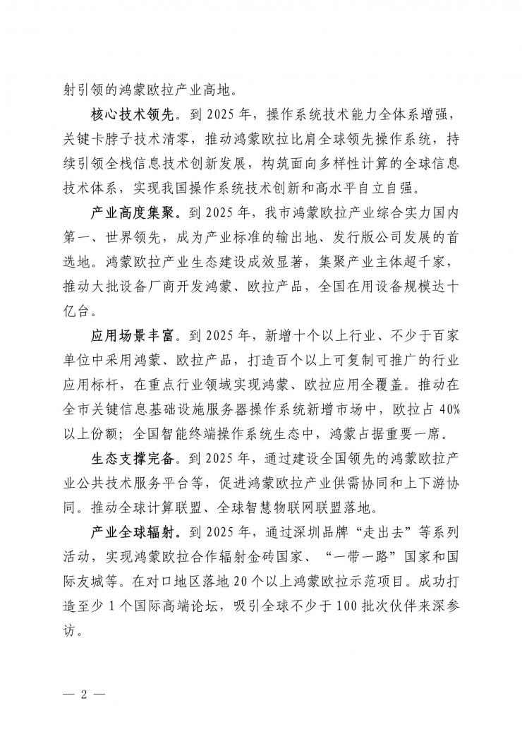 深圳新規(guī)力挺鴻蒙歐拉：到2025年操作系統(tǒng)關(guān)鍵卡脖子技術(shù)清零！