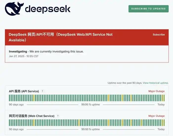 兩天兩次故障，DeepSeek又宕機了！