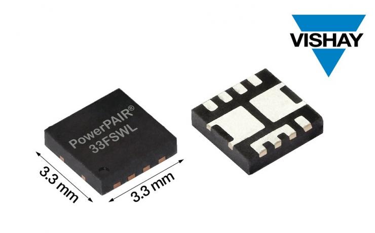 Vishay的新款80V對稱雙通道MOSFET的RDS(ON)達(dá)到業(yè)內(nèi)先進(jìn)水平，可顯著提高功率密度、能效和熱性能