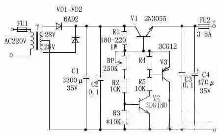 3～25V電壓可調(diào)穩(wěn)壓電路圖的設(shè)計(jì)
