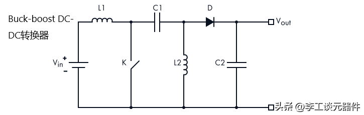 開關(guān)DC-DC轉(zhuǎn)換器組成電源開關(guān)、導(dǎo)體線圈、二極管和存儲(chǔ)電容
