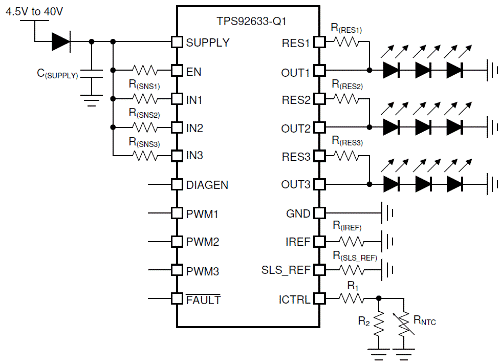LED車燈之TPS92633-Q1獨(dú)特的設(shè)計(jì)