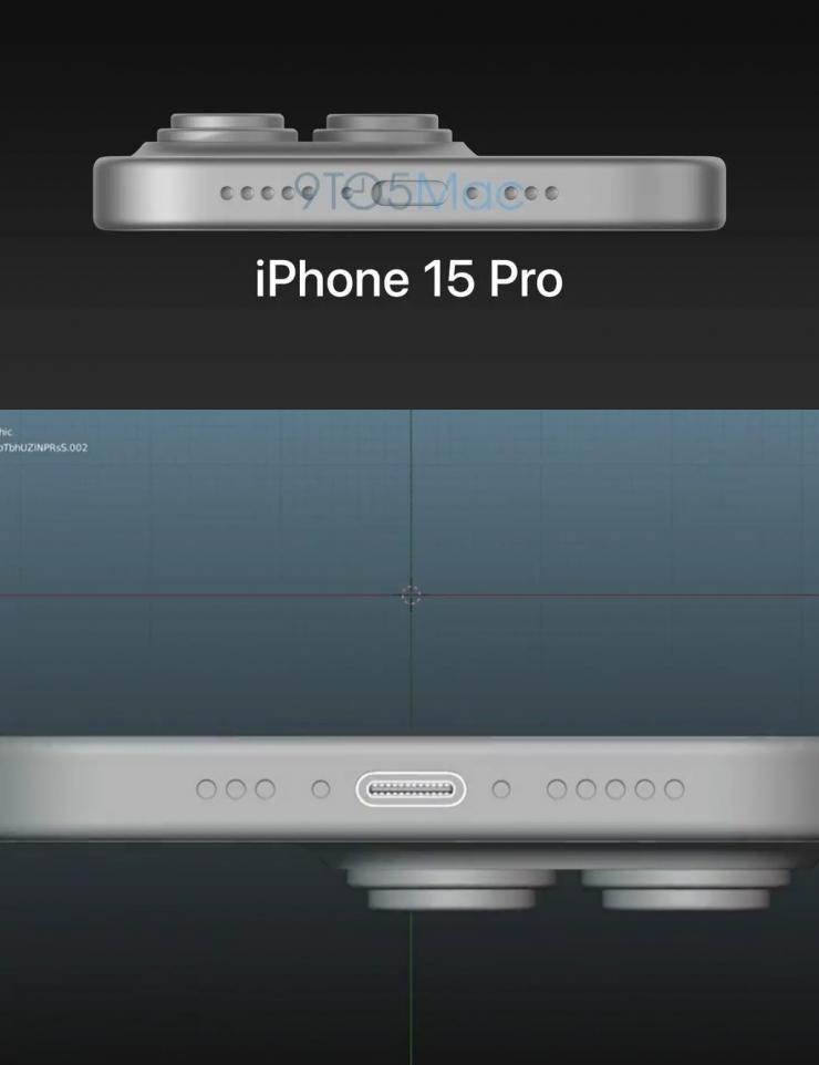 網傳蘋果 iPhone 15 Pro 渲染諜照，采用 Type-C 接口