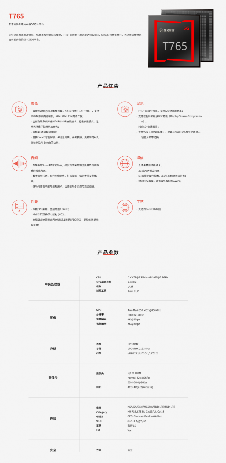 采用6nm工藝，紫光展銳推出全新5G芯片