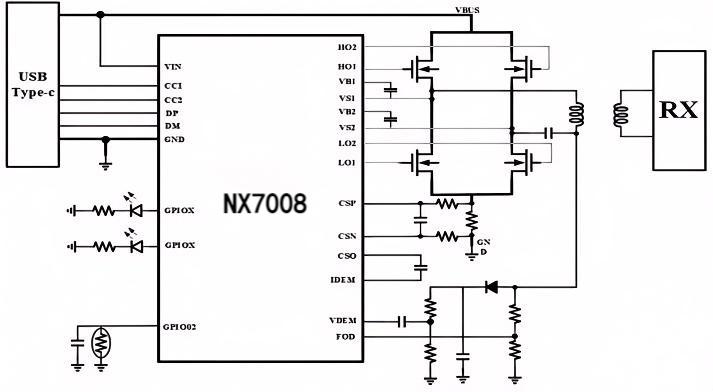 納祥科技NX7008，可功能覆蓋IP6802的無線快充IC，支持Qi2.0協(xié)議