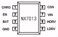 納祥科技4A異步雙節(jié)可調(diào)充電IC NX7013，外圍簡潔，可PIN TO PIN如韻CN3302