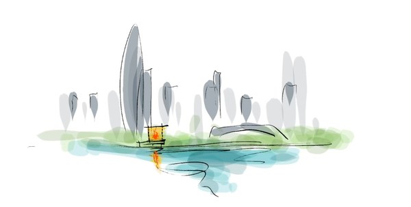 小米深圳國(guó)際總部概念手稿 （版權(quán)：ennead architects LLP）
