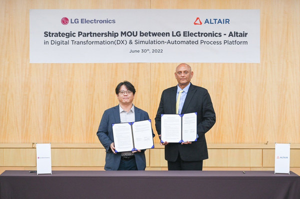 Altair 與 LG Electronics 簽署諒解備忘錄，以基于 AI 的仿真技術(shù)，加速產(chǎn)品開發(fā)的數(shù)字化轉(zhuǎn)型