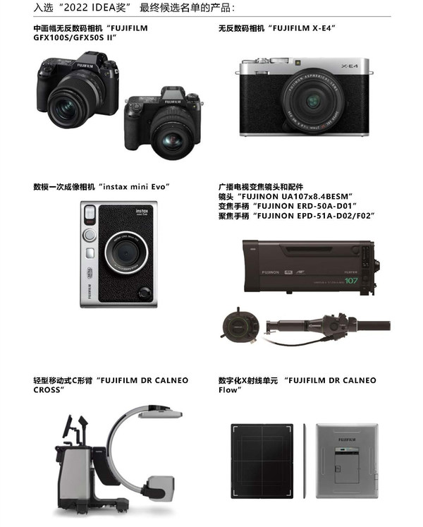 富士膠片除Premista系列變焦電影鏡頭獲IDEA銀獎外，6款產品入圍最終名單