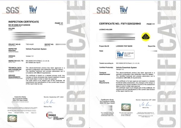 SGS為路特斯科技頒發(fā)ISO 26262:2018 汽車功能安全ASIL D產品認證證書