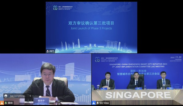 Shenzhen + Singapore (3)     SHENZHEN  Mr Qin Wei Zhong, Mayor of Shenzhen Municipal People’s Government  深圳市人民政府市長覃偉中先生     SINGAPORE  Mr Ian Mak, Assistant Chief Executive, International. Infocomm Media Development Authority  麥重乙  資訊通信媒體發(fā)展局國際群 助理局長     Mr Joseph Leong, Permanent Secretary for Communications and Information  新加坡通訊及新聞部常任秘書梁穎強先生        Mr Leong Der Yao, Assistant Chief Executive, Sectoral Transformation Group, IMDA  梁德耀 新加坡資訊通信媒體發(fā)展局助理局長