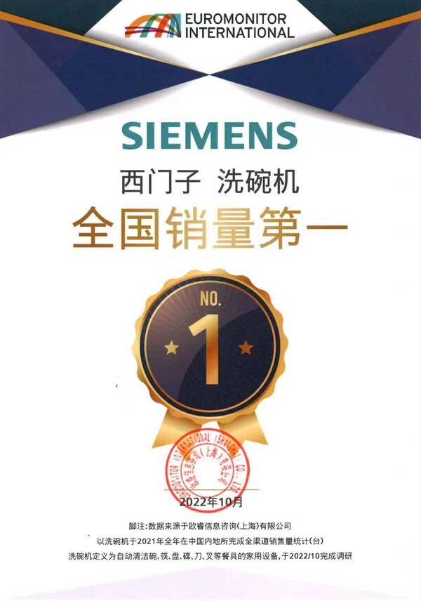 西門子家電2022連創(chuàng)多項(xiàng)第一，亮眼成績持續(xù)夯實(shí)行業(yè)領(lǐng)先地位
