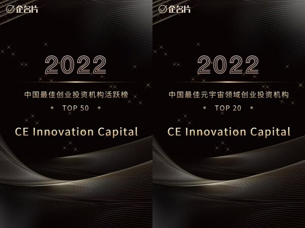 CEiC上榜企名片「2022中國最佳創(chuàng)業(yè)投資機構活躍榜」與「2022中國最佳元宇宙領域創(chuàng)業(yè)投資機構」
