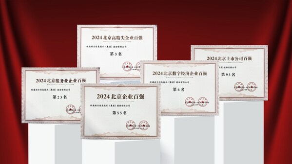 軟通動力榮耀入選2024北京多項(xiàng)企業(yè)百強(qiáng)榜單
