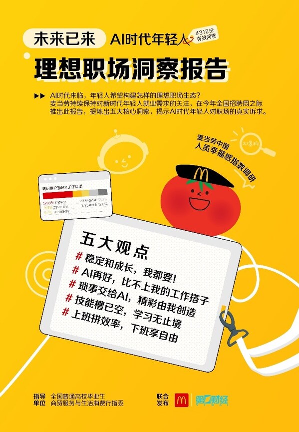 麥當(dāng)勞中國(guó)發(fā)布《未來(lái)已來(lái)——AI時(shí)代年輕人理想職場(chǎng)洞察報(bào)告》，關(guān)注新時(shí)代就業(yè)新趨勢(shì)。